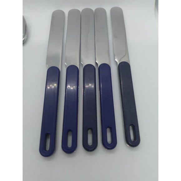 Ginkgo Stainless Korea Blue plastic hanging handle pierced HTF - Picture 4 of 9